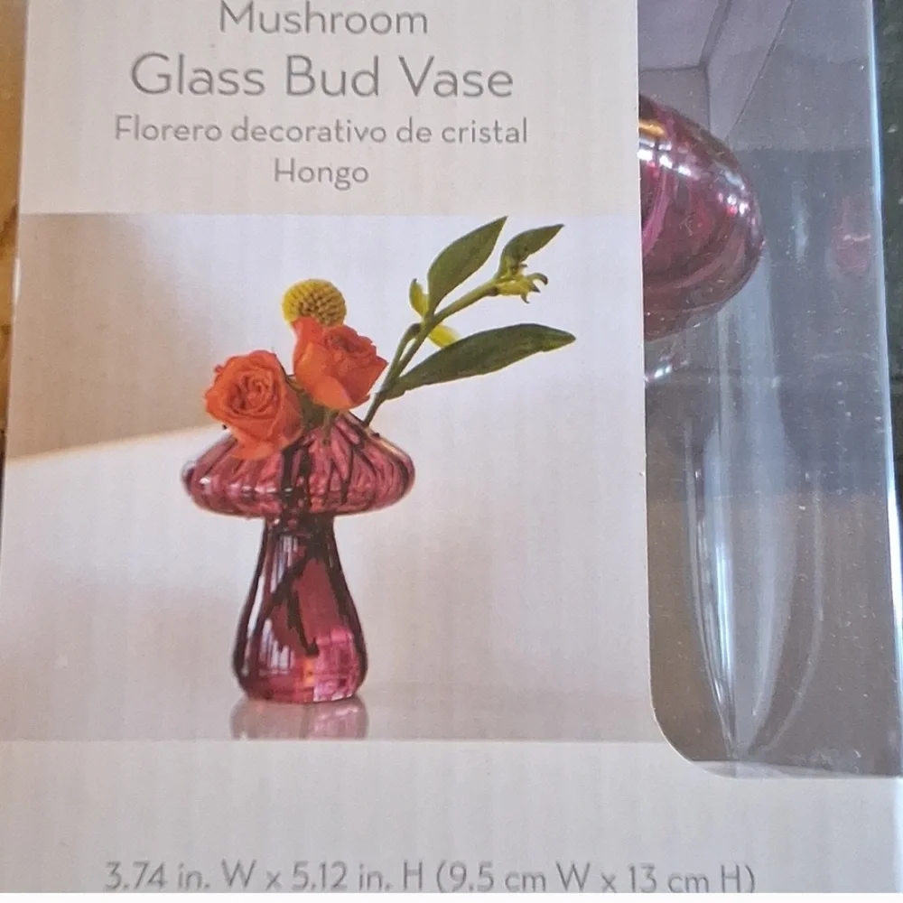 Kirkton House Purple Glass Bud Vase Hippie Mushroom Airtight 3.74” X 5.12” NWT